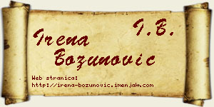 Irena Božunović vizit kartica